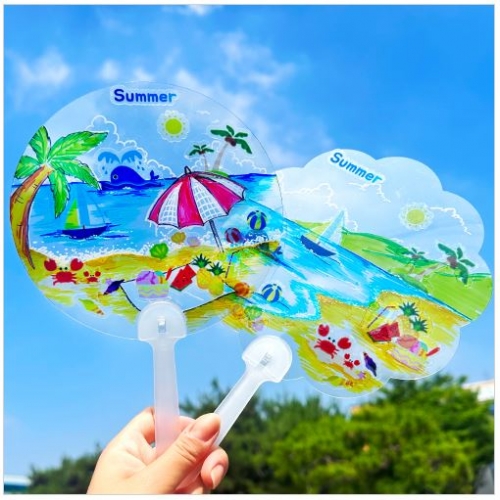 여름 투명 스티커 투명 부채 만들기 - 옵션