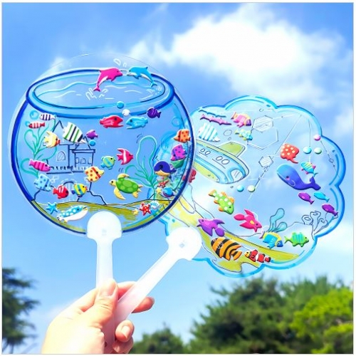 여름 EVA 스티커 투명 부채 만들기 - 옵션