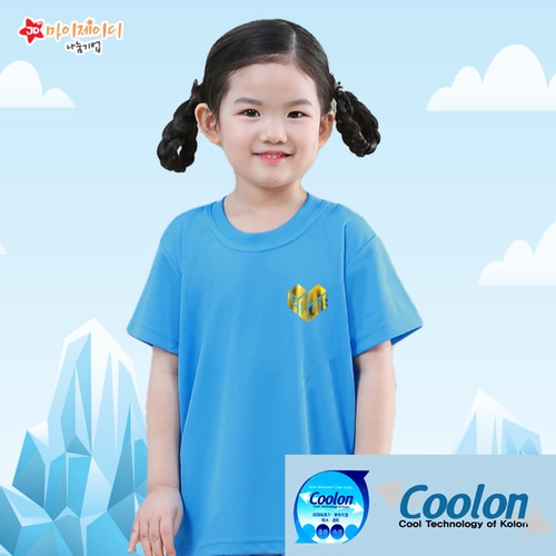 국내산 쿨론100％ 반짝반짝 포일 아트 반팔 골드 실버 티셔츠_하트인러브 ★심플디자인★