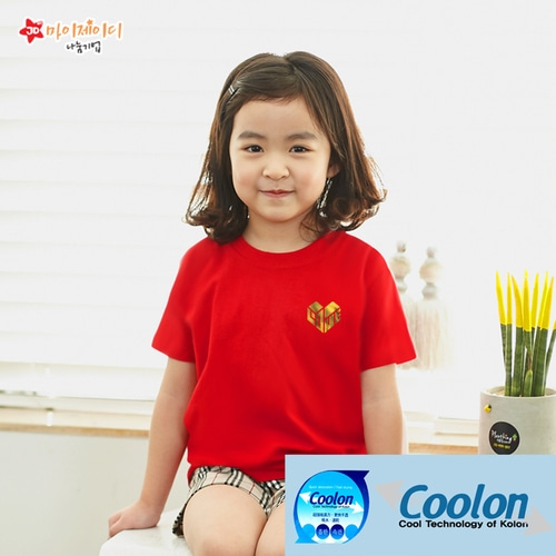 국내산 쿨론100％ 반짝반짝 포일 아트 반팔 골드 실버 티셔츠_하트인러브 ★심플디자인★