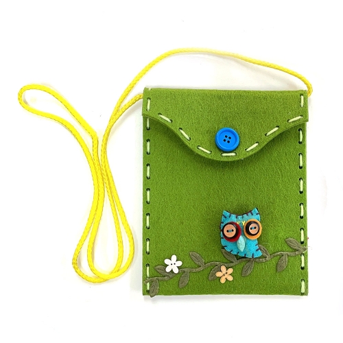 부엉이 부직포 단추 인형(대,중)