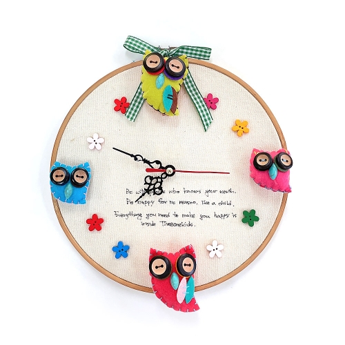 부엉이 부직포 단추 인형(대,중)