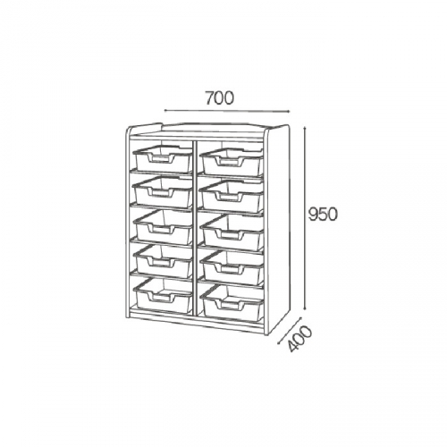 고무 컬러바구니장 10인용