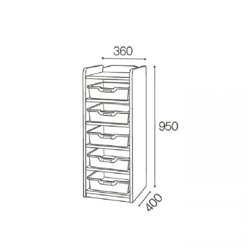 고무 투명바구니장 5인용