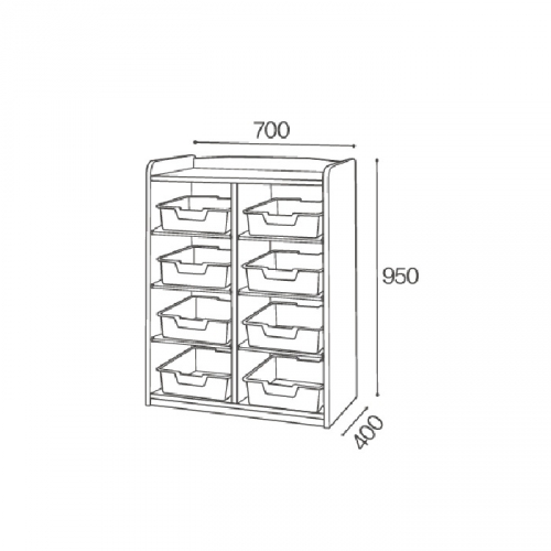 고무 투명바구니장 8인용