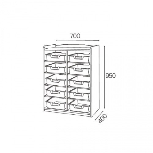 고무 투명바구니장 10인용