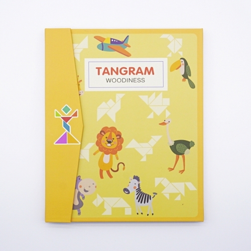 자석 칠교놀이 세트 유아 수학 창의력 교구 원목 칠교 책 판 조각퍼즐 노인 치매예방 교재