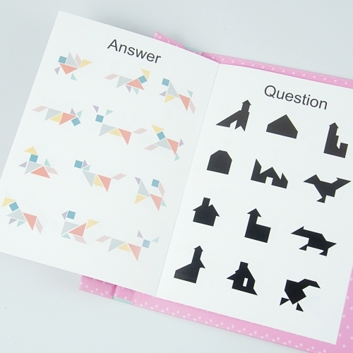 자석 칠교놀이 세트 유아 수학 창의력 교구 원목 칠교 책 판 조각퍼즐 노인 치매예방 교재