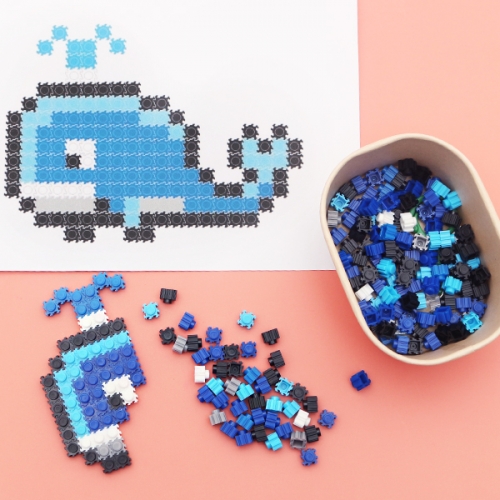 디폼 블록 고래키링