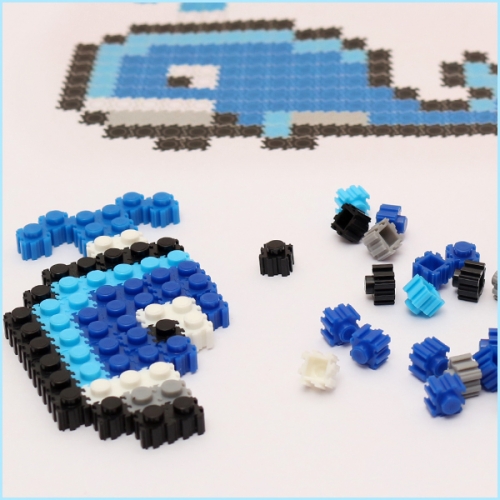 디폼 블록 고래키링