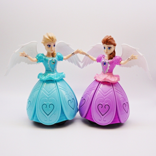 춤추는 엔젤걸 2종 작동완구 댄싱 LED 멜로디 장난감 소리나는 움직이는 겨울 공주 인형