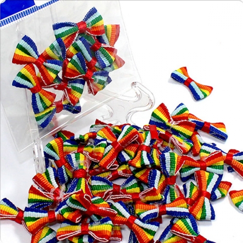 장식 리본 25mm_무지개