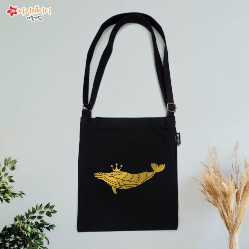 국내산 에코백 반짝반짝 글리터 아트 크로스 에코백 가방(블랙)