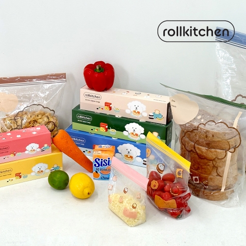 롤키친 스탠딩 더블 지퍼백 5종 세트 (230매)