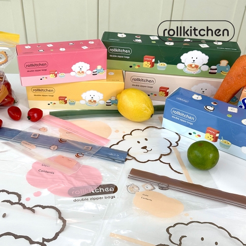 롤키친 스탠딩 더블 지퍼백 5종 세트 (230매)