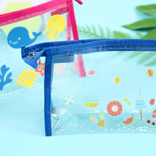 PVC 사각 투명 파우치 2종