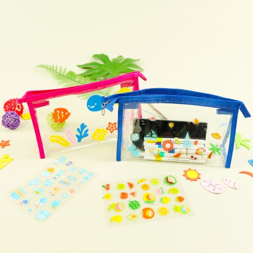 PVC 사각 투명 파우치 2종