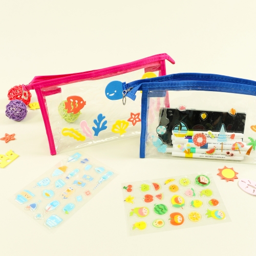 PVC 사각 투명 파우치 2종