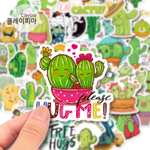 선인장 방수 스티커 50매