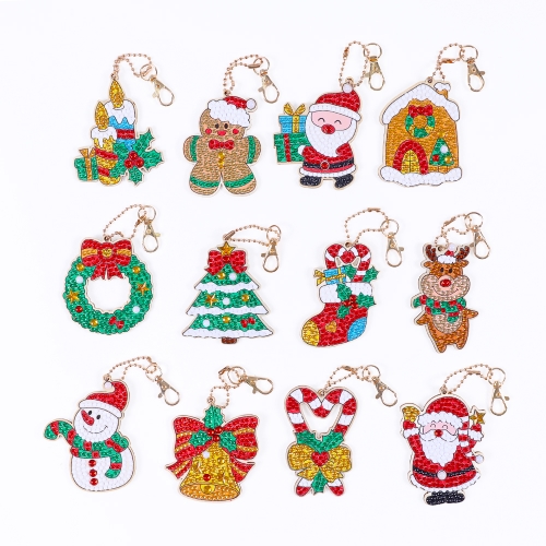 크리스마스 보석십자수 키링 트리장식 12종 세트