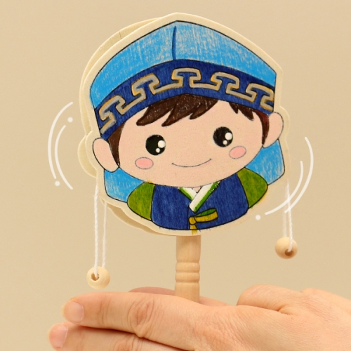 소년 소녀 흔들이 북