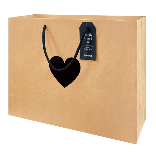 하트 직사각 쇼핑백 (가로/대) 40x30x12 (10매)