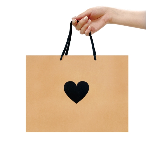하트 직사각 쇼핑백 (가로/대) 40x30x12 (10매)