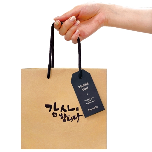 감사  정사각 쇼핑백 (대) 33x29x12 (10매)