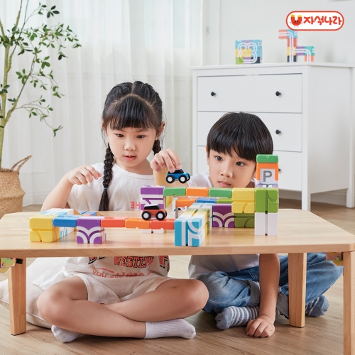 [자석나라] Qbi 자석블럭 (스턴트 경기장) 자동차 도로놀이 레이싱 미니카