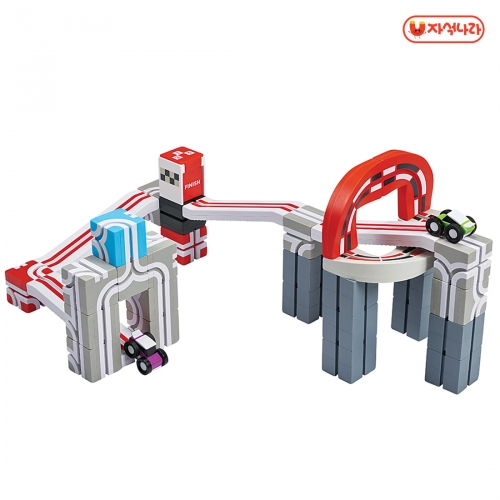 [자석나라] Qbi 자석블럭 (스피드 챔피언) 자동차 도로놀이 레이싱 미니카