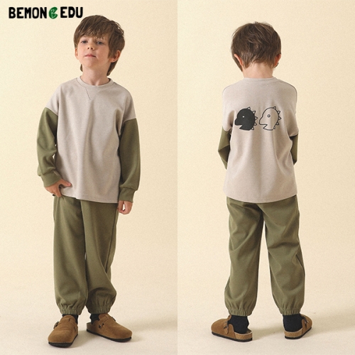 [선물박스] [신규런칭] 베몽에듀 동복 활동복 세트 공룡 배색 셋업