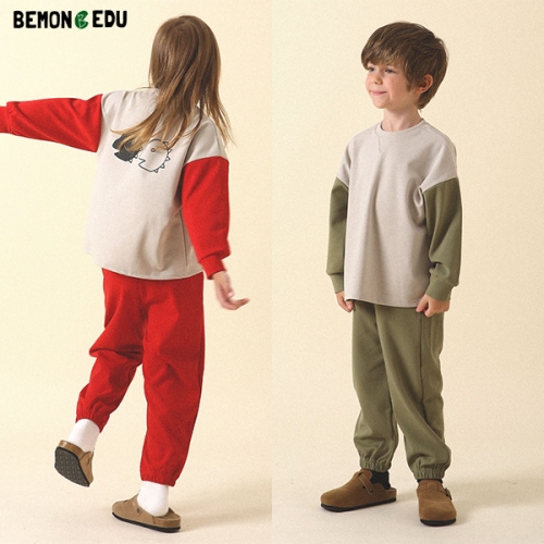 [선물박스] [신규런칭] 베몽에듀 동복 활동복 세트 공룡 배색 셋업