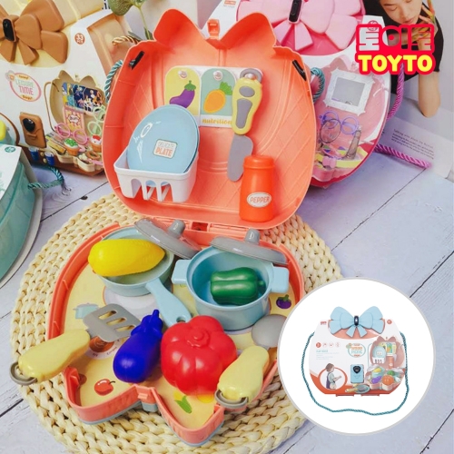 유아 어린이 숄더백 소꿉놀이 세트 여아 역할놀이 파티 주방 병원 놀이 쿠킹토이 가방 키트