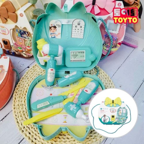 유아 어린이 숄더백 소꿉놀이 세트 여아 역할놀이 파티 주방 병원 놀이 쿠킹토이 가방 키트