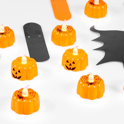 할로윈 LED 호박 초 12개입