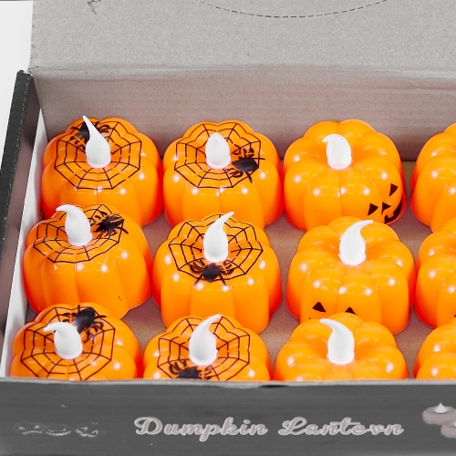 할로윈 LED 호박 초 12개입