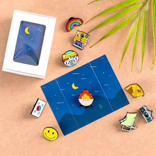 [구디백]해피스마을 감성 캠핑 선물 간식 상자 (투명창2호) G_GI0088