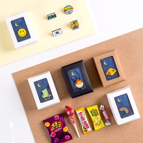 [구디백]해피스마을 감성 캠핑 선물 간식 상자 (투명창2호) G_GI0088