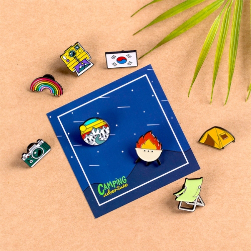 [구디백]밤하늘 캠핑 별똥별 뱃지 4종 선택구매 여행 소풍 G_GI0089