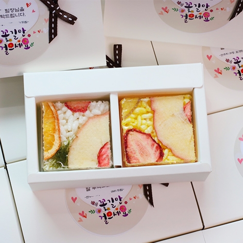 [답례품] 과일쌀강정 종이 팔레트 2호(4개입)