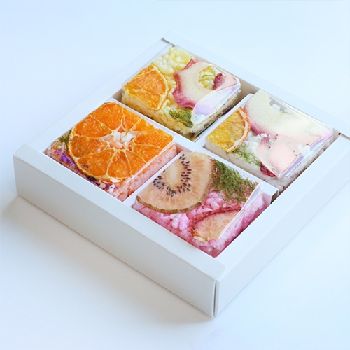 [답례품] 과일쌀강정 종이 팔레트 4호(8개입)