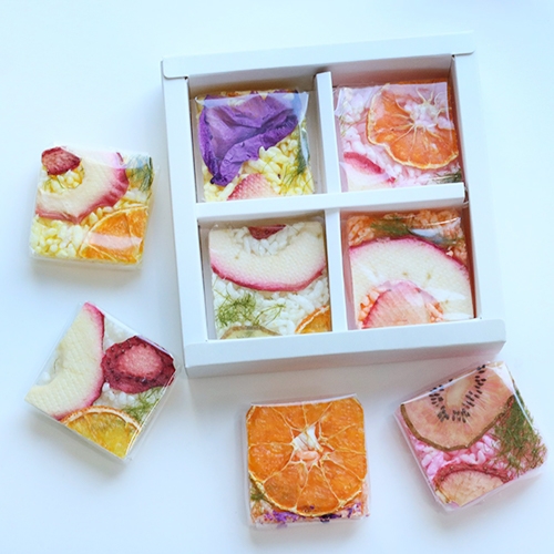 [답례품] 과일쌀강정 종이 팔레트 4호(8개입)