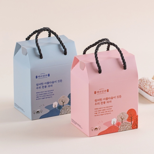 [구디백] 명절선물용 해미한과 7입+손잡이상자+스티커제작 명절선물 추석 (GI_MJ0011)