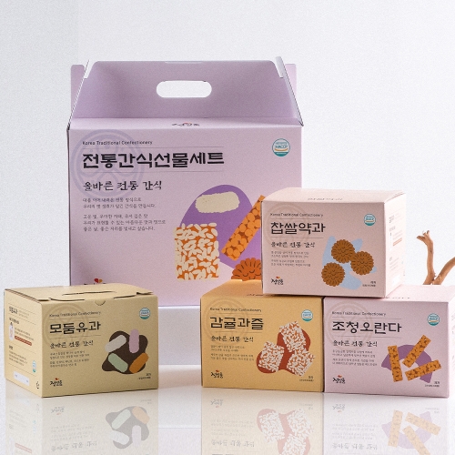 종합선물세트(4종)  모둠유과 25입 + 감귤과즐 9입 + 찹쌀약과 32입 + 조청오란다 20입 (J_SS032)