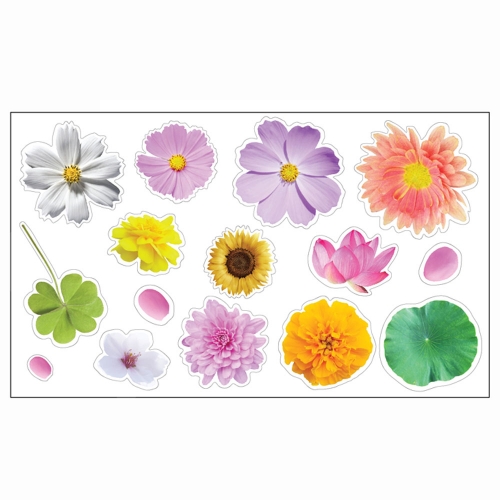 꽃 투명 스티커(3매)