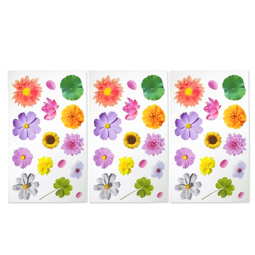 가을꽃낙엽 투명방수스티커(3장 1set)