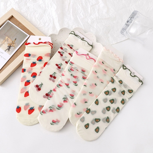 유아 과일시스루 양말 5종 선택구매 여름양말 여아 스타킹 선물