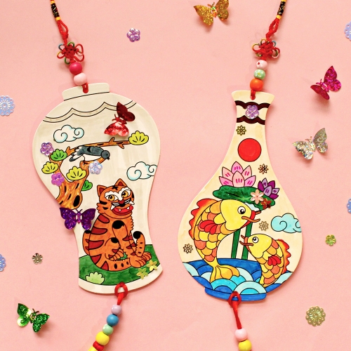 전통 민화 도자기 장식 4set