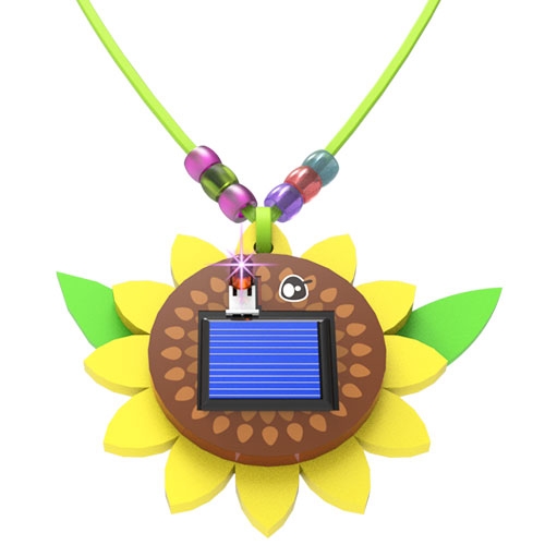 태양광 LED 해바라기꽃 목걸이