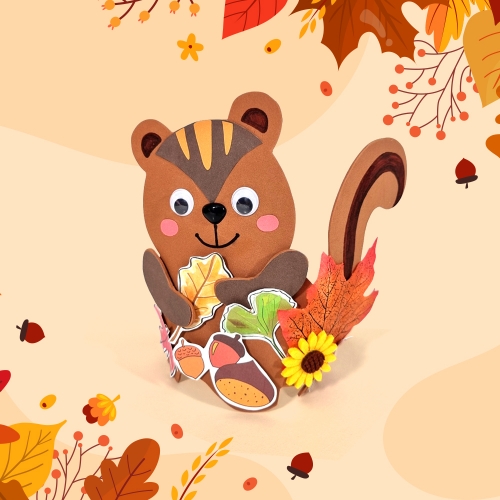 [탑키드] 만들기 가을 다람쥐 낙엽 왕관 (4인용)